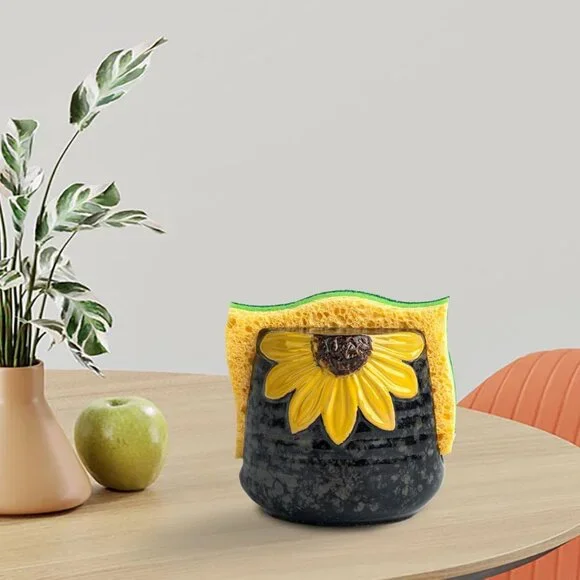Sunflower Sponge Holder for Kitchen Sink, Beautiful Decor (sponge not included) - Picture 3 of 4